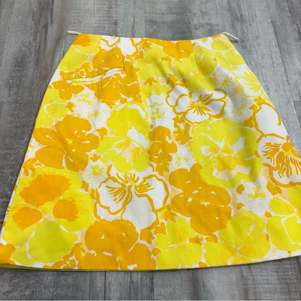 Vintage Lilly Pulitzer Yellow Flower Skirt